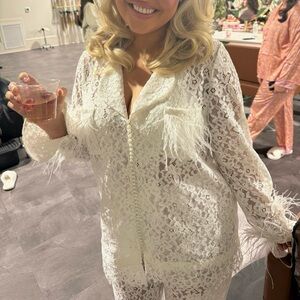 Custom bridal pajamas! Size Large-XL worn once